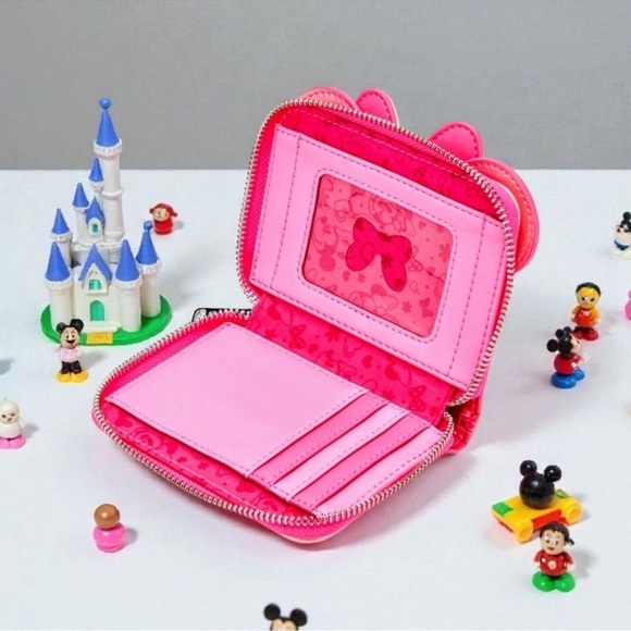 Pink Disney Minnie Mouse Loungefly Confetti Glitter Backpack and Wallet Set main image 8